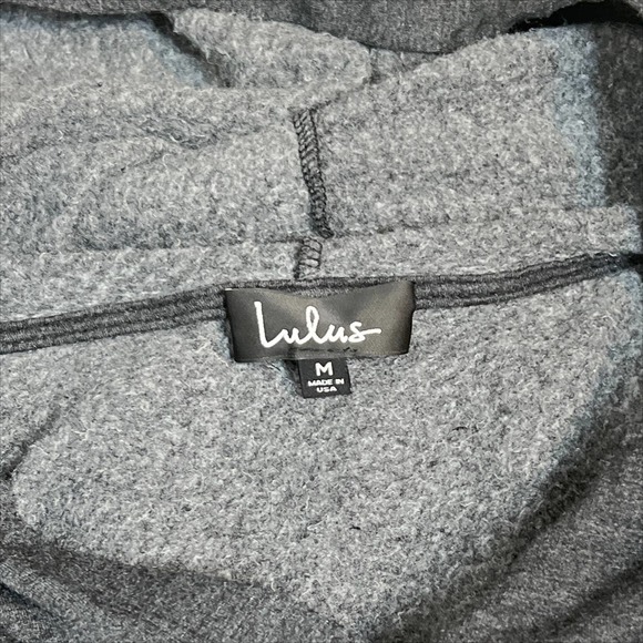 NWT Lulus Personal Best Heather Charcoal Grey Pullover Hoodie - Picture 6 of 8